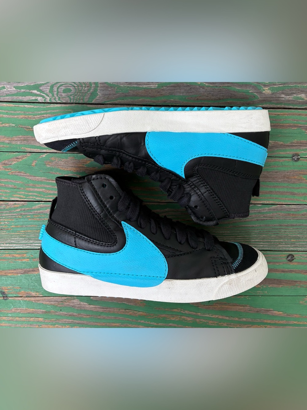 Nike Blazer Mid 77 Jumbo Black Baltic Blue Men Sz 10.5 Sneakers FD0278-001